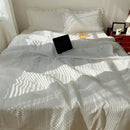 GobekUsa Korean Princess Lace Ruffles Summer Quilt Bedspread - 3Pc Bedding Set