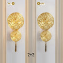 GobekUsa Gold Flower Copper Frame Wall Sconce for Hotel Dining Room Lighting
