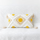 GobekUsa Embroidered Geometric Leaves Pillow Cover Handmade Home Decor 30x50cm/45x45cm