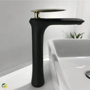GobekUsa Black & White Brass Bathroom Faucet with Single Lever Control