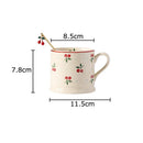 GobekUsa Cherry Pattern Porcelain Coffee Mug - Lovely Tableware Cup for Afternoon Tea