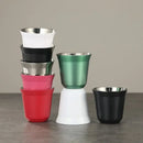 GobekUsa Double Wall Espresso Mugs 80ml - Set of 2 Stainless Steel Heat Insulated Cups