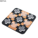GobekUsa Acrylic Tic-Tac-Toe Chessboard Set - Geometric Art Desk Decoration with Casual Chess Pieces