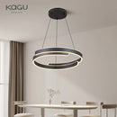 GobekUsa Black White LED Ring Chandelier Pendant Lights for Home Indoor Decor