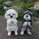 GobekUsa Dog Sculpture for Home Decor - Lifelike Resin Pup Figurine Craft
