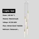GobekUsa Luxe Gold Tube Chandelier for Dining & Bedroom Lighting