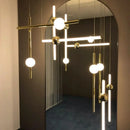 GobekUsa Geometric Line Frame Chandelier Pendant Lights for Stairs and Table Decor