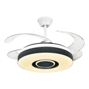 GobekUsa Retractable Ceiling Fan Chandelier with Remote Control and Invisible LED Lights
