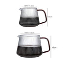 GobekUsa Glass Coffee Pot with V-Shaped Spout and Vertical Stripes, 350ml/500ml