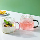 GobekUsa 400ml Hammer Pattern Glass Mug - Heat Resistant with Hand Handle