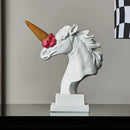 GobekUsa Horse Head with Ice Cream Statue Modern Art Ornament Sculpture