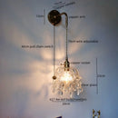 GobekUsa Crystal Copper LED Wall Sconce Light for Home Decor & Indoor Lighting
