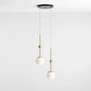 GobekUsa Gold Glass Chandelier 3-Head Lamp Fixture for Living & Dining Room