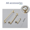 GobekUsa Brushed Gold Bathroom Accessories Set: Towel Rail, Paper Holder, Hook, Stainless Steel