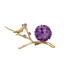 GobekUsa Amethyst Flower Ball Bird Sculpture Desk Decoration