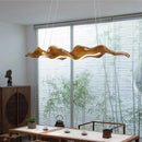 GobekUsa Leaf Pendant Light: Modern Wood Hanging Lamp for Kitchen Dining Office Decor