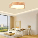 GobekUsa Cloud Shape Wooden LED Ceiling Light for Modern Nordic Home Living Room Surface Fixture