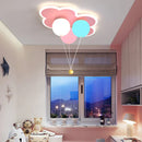 GobekUsa Kids Ceiling Chandelier - Colorful Acrylic Ballon White Pink Lamps with Remote Control