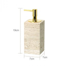 GobekUsa Beige Travertine Marble Bathroom Accessories Set - Soap Dispenser, Soap Dish, Reed Diffuser