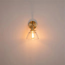 GobekUsa Clear Glass LED Wall Lights Pull Chain Switch Modern Bedside Lamp