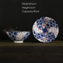 GobekUsa Blue and White Porcelain Hand-Painted Tea Cups - Set of 1