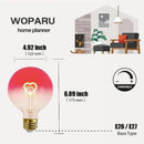 GobekUsa Gradient Pink LED Filament Heart Light Bulb - E27 Dimmable Romantic Warm Light