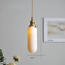 Japanese Ceramic Pendant Light With Polished Copper Finish
