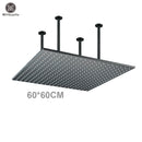 GobekUsa 16"x32" LED Rainfall Shower Head - Color Changing Luxury Square Design