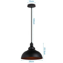 Vintage Black Metal Dome Pendant Light