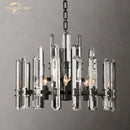 GobekUsa Brass Chrome Black Metal LED Crystal Chandeliers Pendant Lamps for Bedroom & Living Room