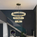 GobekUsa Golden LED Ring Chandelier for Modern Luxury Living and Dining Spaces
