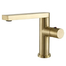 GobekUsa Brushed Gold Basin Faucet: Single Handle Brass Bathroom Mixer Tap
