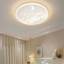 GobekUsa Children's Room Starry Chandelier Ring Lamp in Blue White Gold