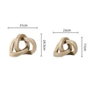 GobekUsa Geometric Interlocking Loop Knot Resin Art Ring Figurine