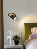 GobekUsa Adjustable Nordic LED Wall Lamp for Bedroom, Modern Minimalist Rotating Light