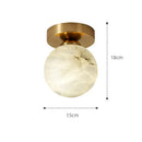 GobekUsa Golden Brass LED Marble Ball Ceiling Lamp for Restroom, Bedroom, Balcony, Aisle