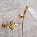 GobekUsa Brass Bathtub Shower Set Wall Mounted - Hot and Cold Mixer Taps