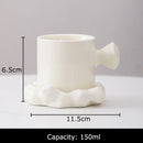 GobekUsa Bowknot Decor Porcelain Cup & Saucer Set - Elegant Coffee Mug for Dining Table