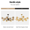 GobekUsa Gold Star Glass Ball Pendant Light: Modern Nordic LED Chandelier for Home Décor