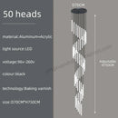 GobekUsa Loft Black Chandelier: Acrylic Villa Ceiling Lamp for Living Room & Staircase
