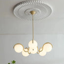 GobekUsa Bean Glass Pendant Light, red & cream, Minimalist Nordic Chandelier for Living Room, Bedroom, Dining & Study