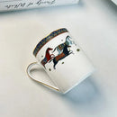 GobekUsa Bone Porcelain Coffee Mug Cup Saucer Set for Dining Table Tea Fruits Juice