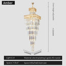 GobekUsa Crystal Chandelier: Duplex Villa Spiral Staircase Pendant Light