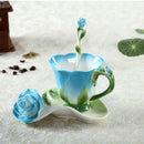 GobekUsa Enamel Rose Peony Floral Coffee Cup Wedding Birthday Gift