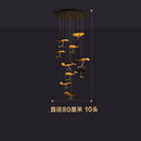 GobekUsa Lotus Staircase LED Chandelier - Multi-Head Copper Black Gold Hanging Lamp