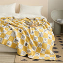 GobekUsa Kawaii Bee Pattern Cozy Blanket - Super Soft White Spot Edge Design