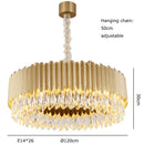 GobekUsa Crystal 2024 Ceiling Chandeliers: Modern Dimmable LED Round Lamps Black