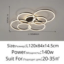 GobekUsa LED Chandelier: Modern Living Study Bedroom Lamps, Round Rings Foyer Chandeliers Luminaire