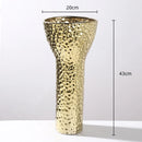 GobekUsa Golden Ceramic Geometric Honeycomb Vase - Home Decoration Accessory