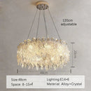 GobekUsa Glass Petal LED Chandelier for Bedroom Dining Living Room Lighting
